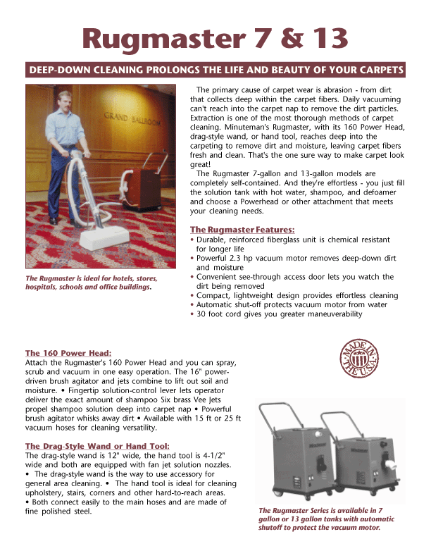 Minuteman Rugmaster 7 and 13